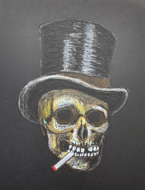 Riff on MC Escher's "Skull With Cigarette" (1917)